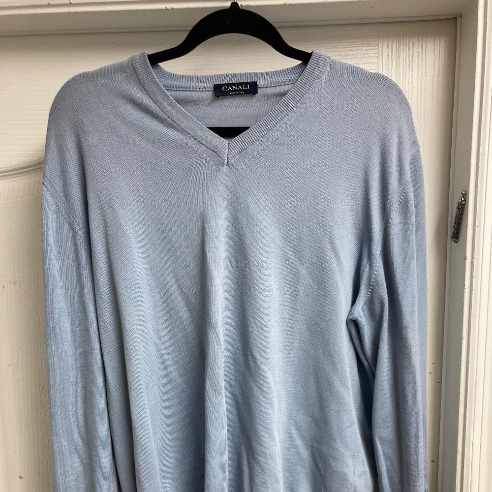 Canali V neck sweater size L 52